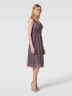 TROYDEN COLLECTION Cocktailkleid In Wickel-Optik - Lila