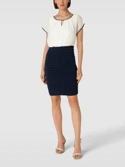 Christian Berg Cocktail Cocktailkleid In Two-Tone-Machart - Marineblau Meliert