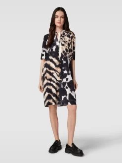 Marc Cain Knielanges Kleid Mit Animal-Print - Cognac