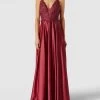 Luxuar Abendkleid Mit Zierbesatz - Rostrot