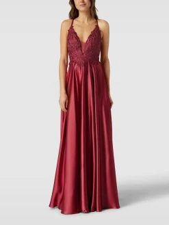 Luxuar Abendkleid Mit Zierbesatz - Rostrot