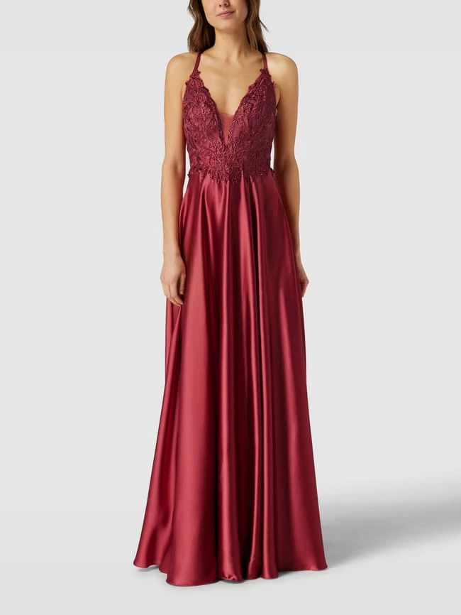 Luxuar Abendkleid Mit Zierbesatz - Rostrot 3 Luxuar Abendkleid Mit Zierbesatz - Rostrot