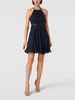 Jake*s Cocktail Cocktailkleid Mit Amerikanischem Ausschnitt - Marineblau Meliert