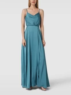 Jake*s Cocktail Abendkleid Mit Wasserfall-Ausschnitt - Ozean Blau