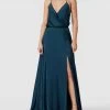Unique Abendkleid Mit Spaghettiträgern - Petrol