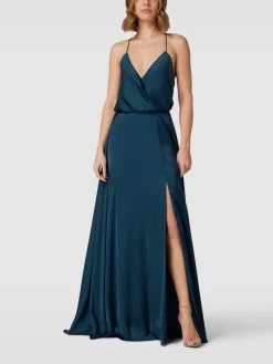 Unique Abendkleid Mit Spaghettiträgern - Petrol