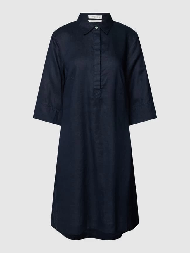 Christian Berg Woman Blusenkleid Aus Leinen Mit Umlegekragen - Marineblau 4 Christian Berg Woman Blusenkleid Aus Leinen Mit Umlegekragen - Marineblau – Bild 2