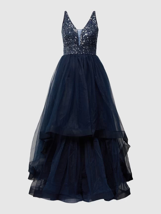LACE & BEADS Abendkleid Mit Zierbesatz - Marineblau 4 LACE & BEADS Abendkleid Mit Zierbesatz - Marineblau – Bild 2