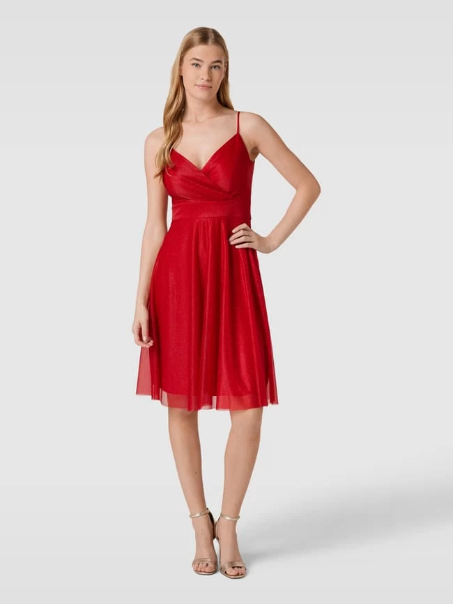 TROYDEN COLLECTION Cocktailkleid Mit Spaghettiträgern - Rot 3 TROYDEN COLLECTION Cocktailkleid Mit Spaghettiträgern - Rot