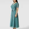 Swing Curve PLUS SIZE Cocktailkleid In Wickel-Optik - Aqua Blau